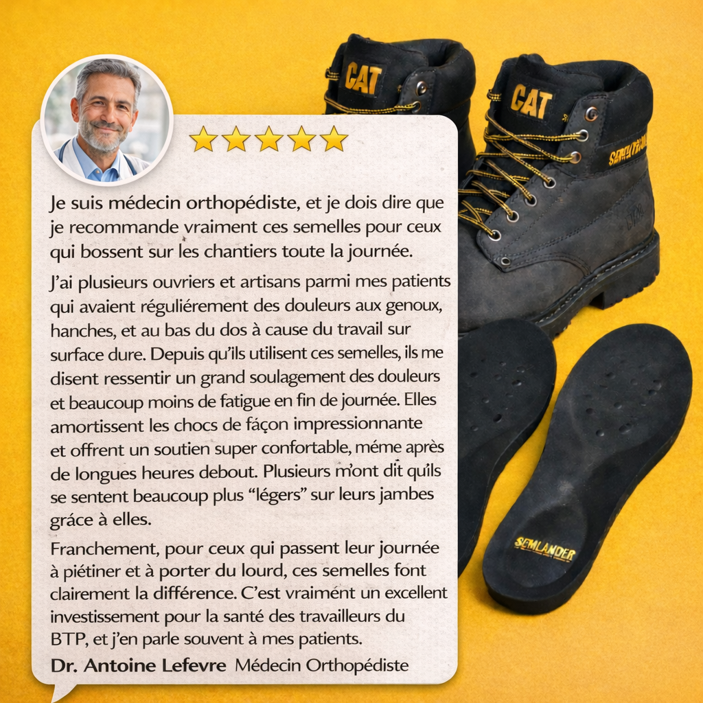 Semelles chaussures de sécurité - Confort du matin au soir